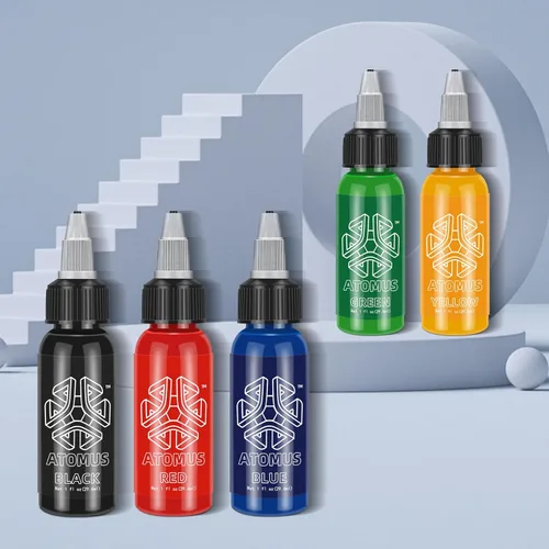Miniatura 6 de ATOMUS Tinta de tatuaje 5 colores 1 oz 1.0 fl oz suministro de tatuaje pigmento negro planta natural tatuaje tinta pigmento maquillaje permanente