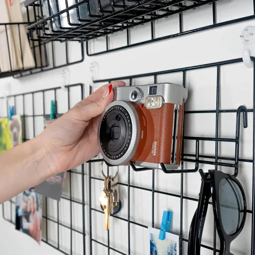 Miniatura 7 de ODOXIA Accesorios de rejilla de pared Cesta colgante, estante de ganchos y estante Estante de exhibición de panel de alambre y ganchos