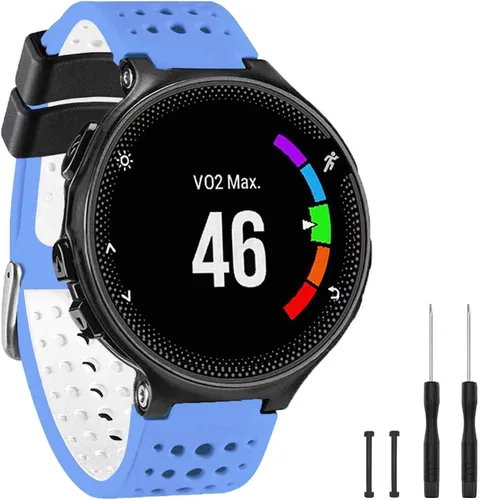 Miniatura 16 de GVangel - Correa compatible con reloj inteligente Garmin Forerunner 235, correa de silicona suave de repuesto para 220/230/235/620/630/735XT/235