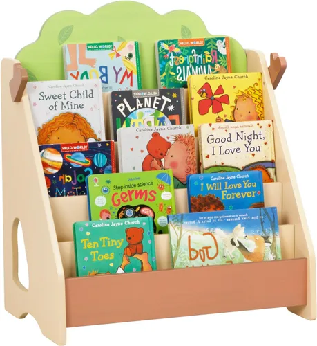 OOOK Estantería Montessori para niños, estantería de pino de primera calidad, estantería frontal para guardería, sala de juegos, aula