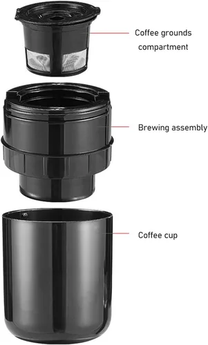 Miniatura 9 de Máquina de café espresso portátil, cafetera de viaje compatible con cápsulas NS y café molido, máquina de café espresso portátil operada manualmente
