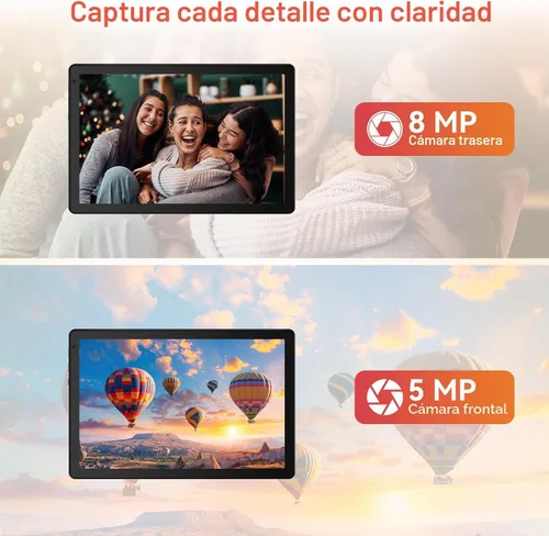 Miniatura 7 de URAO Tableta, tableta Android de 10.1 pulgadas con procesador Octa-core 30GB RAM 128GB ROM HD IPS pantalla táctil 8H batería, Wi-Fi 6, BT 5.4