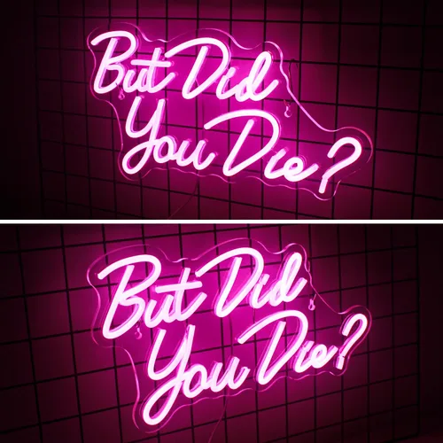 Miniatura 4 de Horseneon Pero ¿Moriste? Letrero de Neón LED Rosa, Letreros de Neón para Decoración de Pared, Luces de Neón con USB para Decoración de Habitación