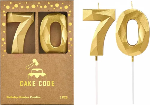 Miniatura 25 de Velas de 7 cm de Oro Cristal Número 17 para Pastel de Cumpleaños, Velas de Oro y Número para Celebración de Fiesta