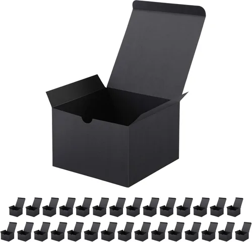 Miniatura 11 de JINMING 10 cajas de regalo 6x6x4 pulgadas, cajas de regalo mate negras a granel para el Día de la Madre, el Día del Padre, fiesta, cumpleaños, cajas