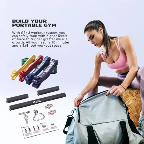 Miniatura 6 de Resistance Band Bar, Length-Adjustable Detachable Heavy Duty Workout Bar for Resistance Band Training, Core Muscle Training, Home & Ourdoor Workout