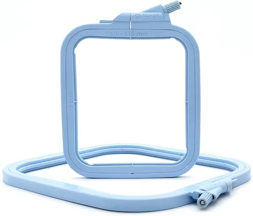Miniatura 37 de Nurge 5 aros cuadrados grandes de plástico para bordar, aro de costura cruzada, aro de aguja perforadora, multicolor