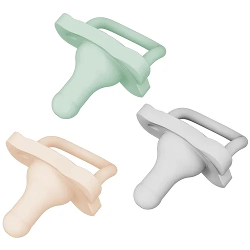 Miniatura 12 de Dr. Brown's HappyPaci - Chupete de bebé 100% de silicona, diseño contorneado de una pieza, negro/gris/blanco, 0.0-19.7 ft, sin BPA, paquete de 3