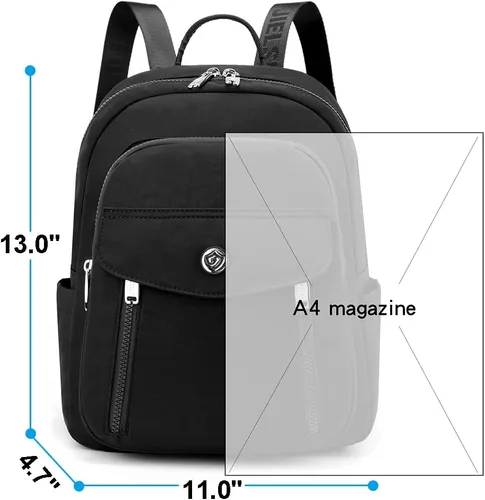 Miniatura 4 de Collsants Mochila pequeña para mujer, mini mochila de nailon, mochila de moda, bolsa de viaje, Beige, Mochilas Daypack