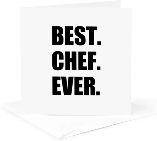 Best Chef Ever - Regalos de texto para el mejor cocinero del mundo, tarjeta de felicitación, 6 x 6 pulgadas, individual (gc_179767_5)