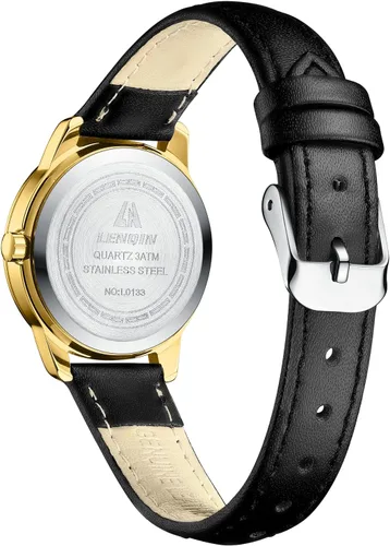 Miniatura 2 de LN LENQIN Reloj analógico de cuarzo para mujer, impermeable, con correa de cuero, esfera luminosa y fácil de leer