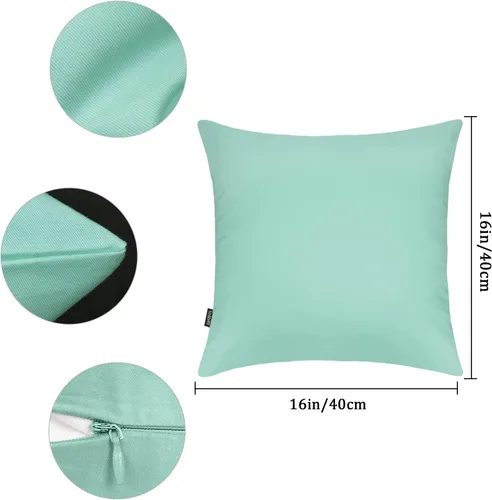 Miniatura 9 de Coddsmz Paquete de 6 fundas de almohada decorativas 100% algodón, fundas de cojín cuadradas de Navidad sólidas para el hogar, cama, sofá, día