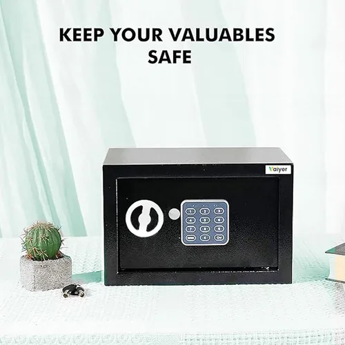 Miniatura 6 de Caja de seguridad electrónica para el hogar y la oficina con teclado digital y llaves, cajas de bloqueo para dinero, cajas de seguridad