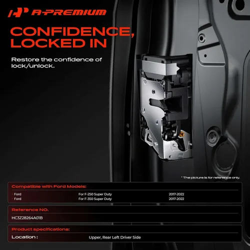 Miniatura 2 de A-Premium Actuador de pestillo de cerradura de puerta con cable compatible con vehículos Ford – F-250 Super Duty 2017-2022, F-350 Super Duty