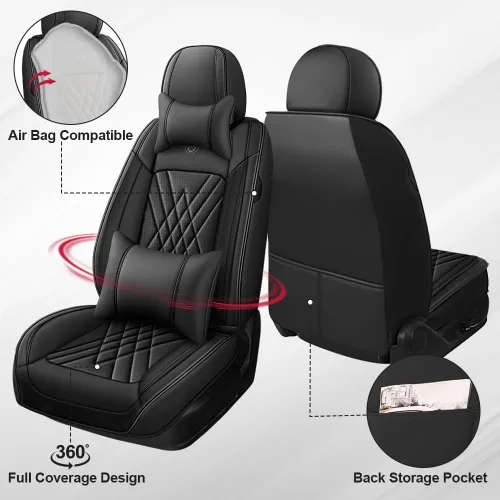 Miniatura 2 de Fundas de Asientos Compatibles con Toyota Corolla 2015-2026 Funda de Asiento de Automóvil de Cuero, Elegante Impermeable Transpirable Fácil