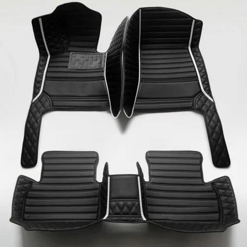 Miniatura 17 de Alfombrillas de cuero de lujo personalizadas para todo tipo de clima para el 99.99% de automóviles, SUV y camiones según el modelo automotriz Negro