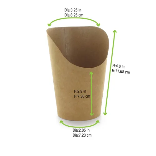 Miniatura 4 de Envase de cartón PacknWood para burritos o papas fritas (varios tamaños y colores), Kraft marrón, 1200