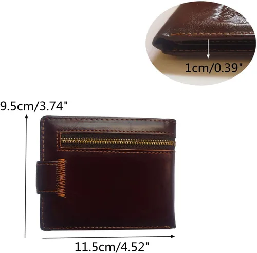 Miniatura 85 de Hombres Cool Eagle Wolf Caballo Totem Cuero Vaca Vertical Cartera Cremallera Multi-tarjeta Titular, Tótem de caballo, Minimalista