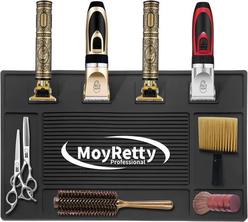 Miniatura 5 de MoyRetty Tapete organizador magnético de peluquero para cortapelos (17.7 x 11.8 pulgadas), almohadilla de silicona profesional antideslizante