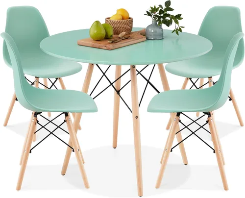 Miniatura 10 de Best Choice Products Juego de 5 piezas para comedor, juego compacto de mesa y sillas de estilo moderno de mediados de siglo para el hogar