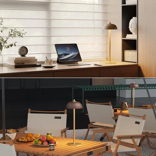 Miniatura 5 de Lámpara de mesa inalámbrica recargable – Lámpara de mesa con batería de 5000 mAh, 3 modos de color, luz de mesa LED de atenuación continua