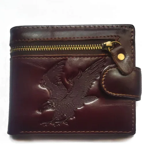 Miniatura 112 de Hombres Cool Eagle Wolf Caballo Totem Cuero Vaca Vertical Cartera Cremallera Multi-tarjeta Titular, Tótem de caballo, Minimalista