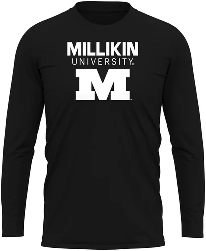 Miniatura 208 de Camisa deportiva de manga larga oficial de la NCAA Collegiate para hombre, colección negra con logotipo primario