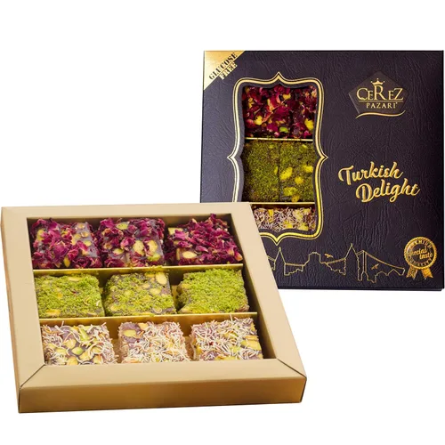 Miniatura 9 de Cerez Pazari Delicia turca Pistacho y Avellana con Fantástico Sabor a Rosa y Granada Experiencia en Caja de Regalo Grande de Lujo 17.64 oz Surtido
