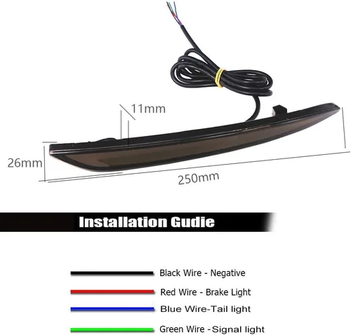 Miniatura 5 de Lente ahumada LED parachoques trasero reflector señal de giro luces traseras lámparas para 2013 2014 2015 2016 2017 2018 Ford Fusion Mondeo