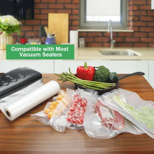 Miniatura 2 de Rollos de bolsas selladoras al vacío compatibles con FoodSaver, paquete de 4 rollos de sellado al vacío de 11 pulgadas x 25 pies que se ajustan al