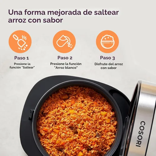 Miniatura 5 de COSORI Arrocera 10 Tazas, Mantiene Caliente 24h, Olla Interna de Cerámica Antiadherente, Arrocera Lógica Difusora de 18 Funciones con Cesta de Vapor