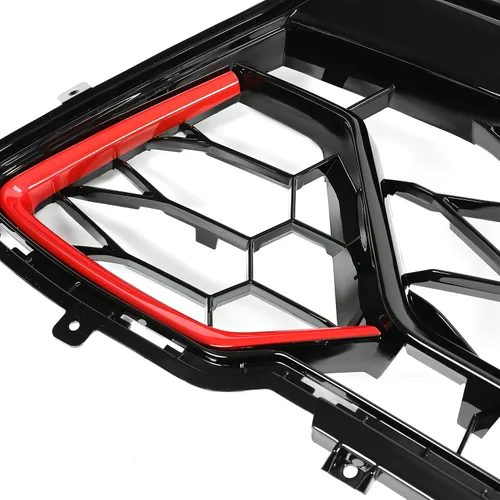 Miniatura 8 de KUAFU Parrilla inferior y marco para matrícula compatible con Chevy Chevrolet Camaro SS 2016-2018 Reemplazo para 84040593 Plástico pintado negro
