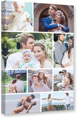 Miniatura 11 de DOARTDO 6 fotos de collage de fotos en lienzo, impresiones en lienzo personalizadas con tu familia, amigos y mascotas, marco de decoración de pared