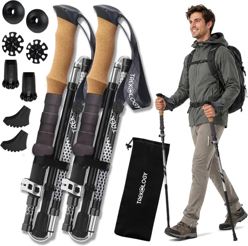 Miniatura 12 de Trekology Trek-Z - Bastones de senderismo y trekking plegables - Soporte de equilibrio para personas mayores, mujeres y hombres, 2 unidades por set