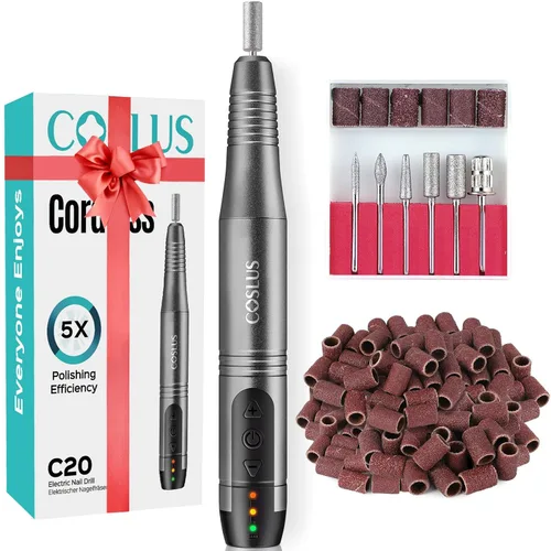 Miniatura 11 de COSLUS Taladro de uñas inalámbrico con lima eléctrica: profesional para uñas acrílicas, gel, polvo adhesivo, portátil, kit de máquina de taladro