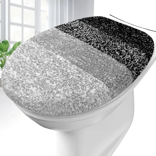 Miniatura 25 de OLANLY Funda de Asiento de Inodoro de Microfibra Suave para Baño, Fundas Lavables a Máquina, 17.5x15 Pulgadas, con Soporte de Goma que se Mantiene