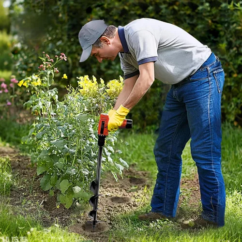 Miniatura 7 de Broca de Taladro para Jardín para Plantar – Broca de Jardín de 4x23 cm, Barrenadora Rápida para Bulbos y Plantas de Cama para Taladro Hexagonal