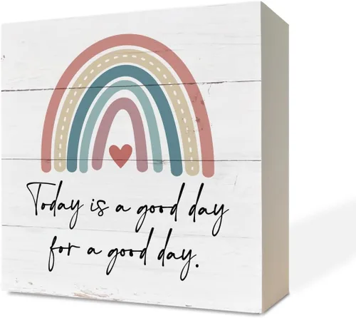 Miniatura 6 de Letreros de madera inspiradores, caja de madera, decoración de escritorio, letrero positivo para decoración del hogar, regalo de motivo, Life isn't
