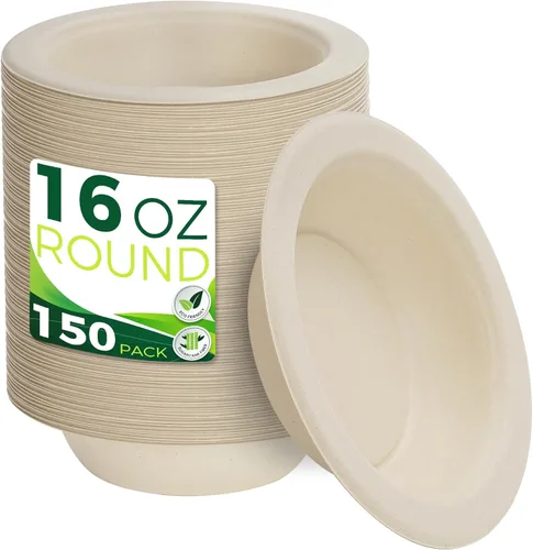 Miniatura 10 de Tazas de papel de 9 onzas de muestra [paquete de 100], tazas desechables resistentes perfectas para salsa para mojar y aperitivos, 100% compostables
