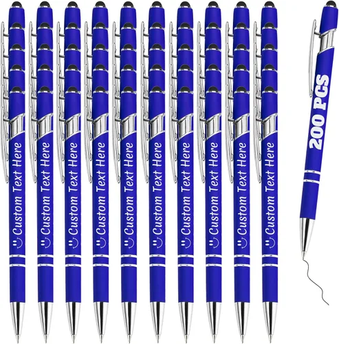 Miniatura 99 de Bolígrafos personalizados con grabado de nombre personalizado, bolígrafos de punta de lápiz con punta de lápiz personalizada, bolígrafos de Azul