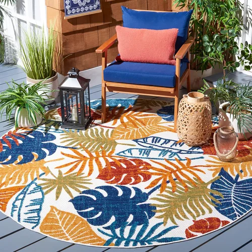 Miniatura 11 de SAFAVIEH Alfombra lavable para exteriores, colección Cabana - Alfombra de pasillo de 2 x 4 pies, color crema y rojo, no desprende pelusa y fácil