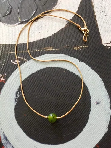 Miniatura 5 de Collar de piedras preciosas, gargantilla de jade nefrita natural de Canadá, collar impermeable, collar delicado simple, gargantilla delicada, collar