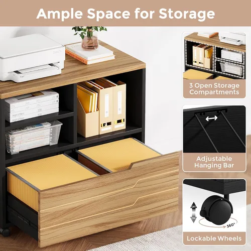 Miniatura 5 de Escritorio ejecutivo para computadora en forma de L con archivador móvil y luz LED, mesa de oficina grande de 63 pulgadas, muebles de negocios