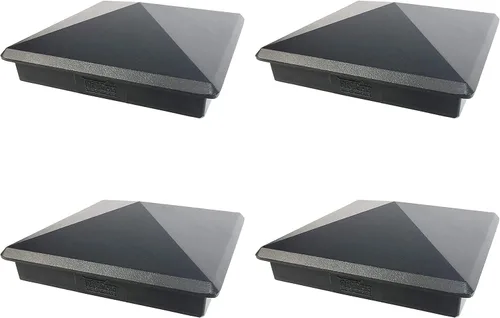 Miniatura 14 de Tapa de aluminio en forma piramidal para postes de madera, color negro (4 unidades)
