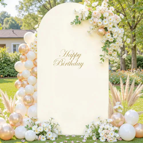 Miniatura 13 de Cubierta de Fondo de Arco Negro, Cubierta de Arco Ajustada de Spandex de 6 Pies para Arco de Boda Chiara Elástica de Arco de Fondo Redonda
