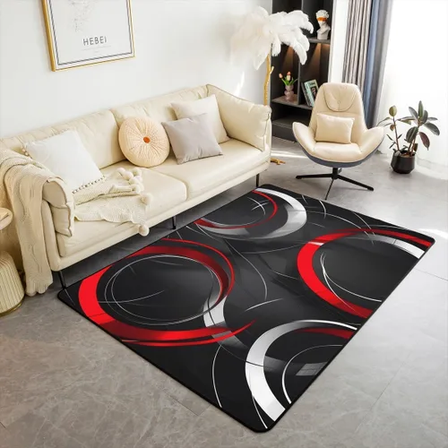 Miniatura 8 de jejeloiu Alfombra de fútbol de 3 x 5 pies, geométrica, para sala de estar, diseño de panal de abeja, alfombra decorativa para fútbol