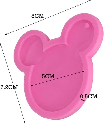 Miniatura 4 de 3 piezas de cabeza de ratón brillante brillante con lazo de amor para enfermera, forma de sombrero de enfermera, molde de silicona para bricolaje