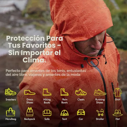 Miniatura 8 de Spray Protector de Zapatos: Spray Impermeable para Manchas de Lluvia y Suciedad, Protección Nano para Zapatillas, Gamuza, Cuero, Botas, Sombrero