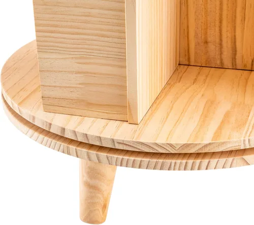 Miniatura 8 de Estantería giratoria de 360 grados, estante de almacenamiento multifuncional, organizador de madera giratorio para salas de estar, salas de estudio