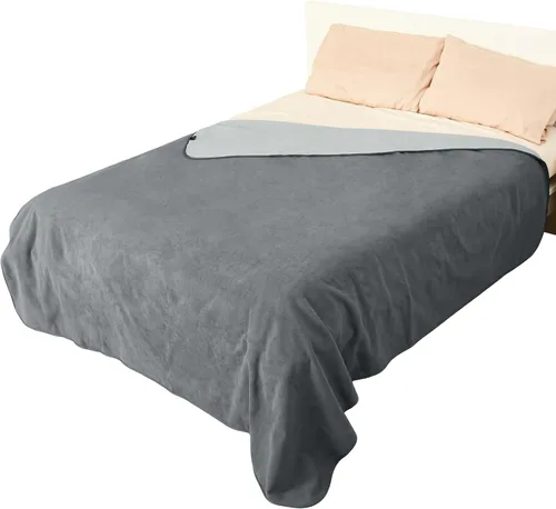Miniatura 13 de Catalonia Manta impermeable para cama, funda reversible de forro polar, protector de muebles lavable a prueba de líquidos Azul marino+gris pardo